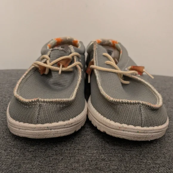 Hey Dude Wally Knit Cobblestone Men's Casual Gray White Shoes - Picture 4 of 16